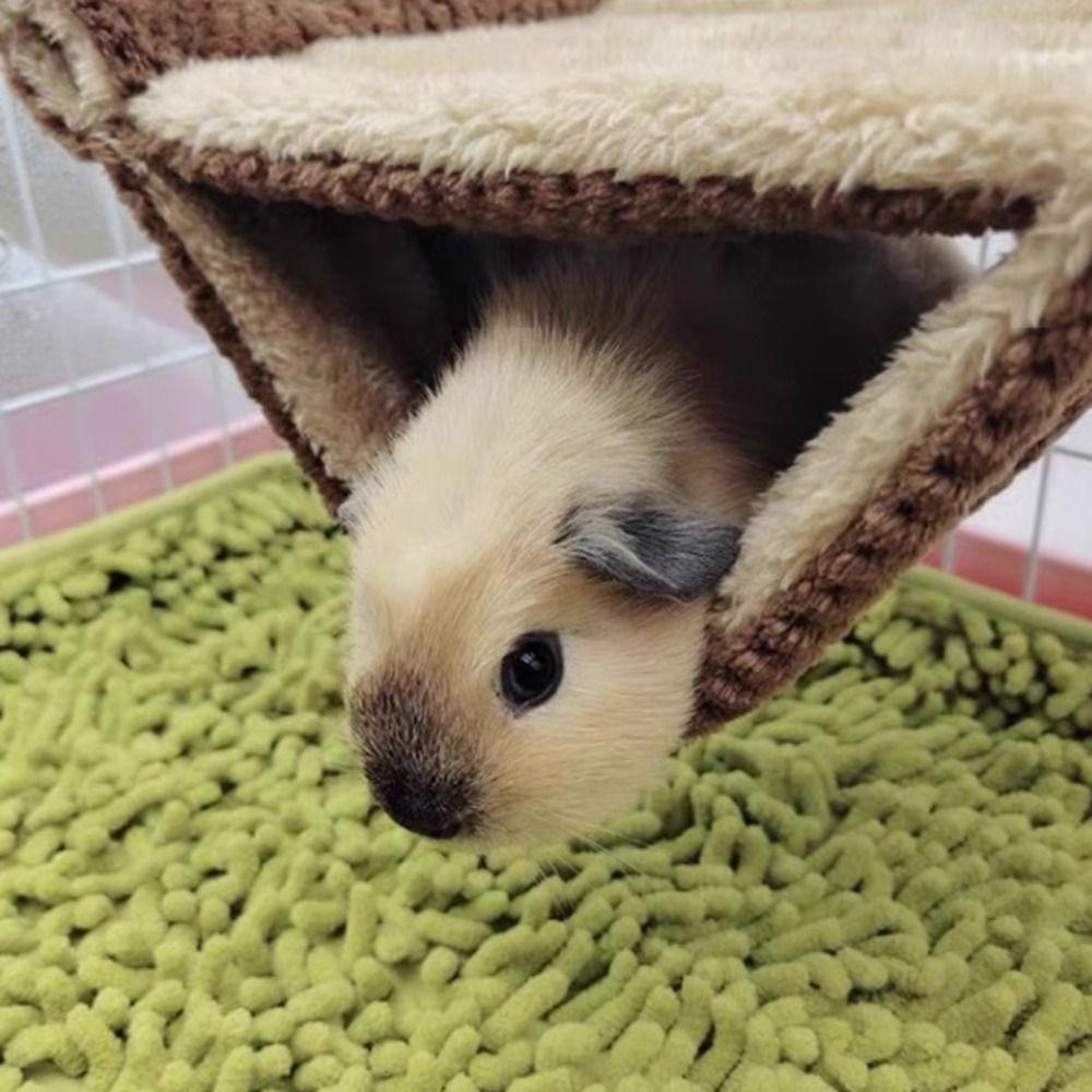 Двухъярусная гамак-домик для хомяка, мягкая теплая лежанка для питомца, устойчивая к грызению, удобная подвесная кровать-гнездо для мелких животных