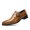 Men Pointed Toe British Men Leather Shoes Buckle Low Heel Single Shoes Large Size Men Shoes Slip On Shoes