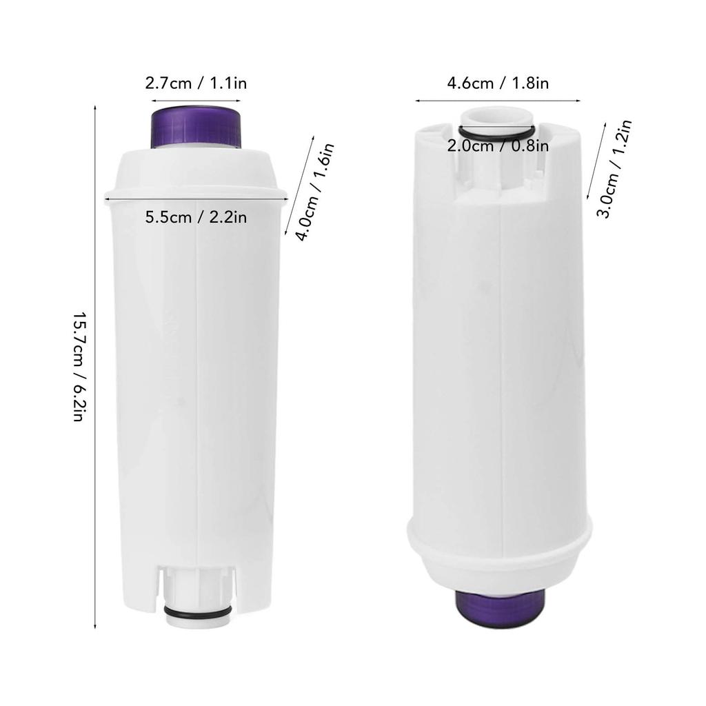 Фильтры для кофемашины DeLonghi (DLSC002) - Комплект из 3 сменных водяных фильтров, материал ABS для улучшенной производительности и долговечности