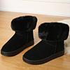 Fashion Winter Women Suede Snow Boots Black Warm Fur Boots Thick Sole Round Toe Comfort Low Heels Ladies Platform Ankle Boots Plush 2025