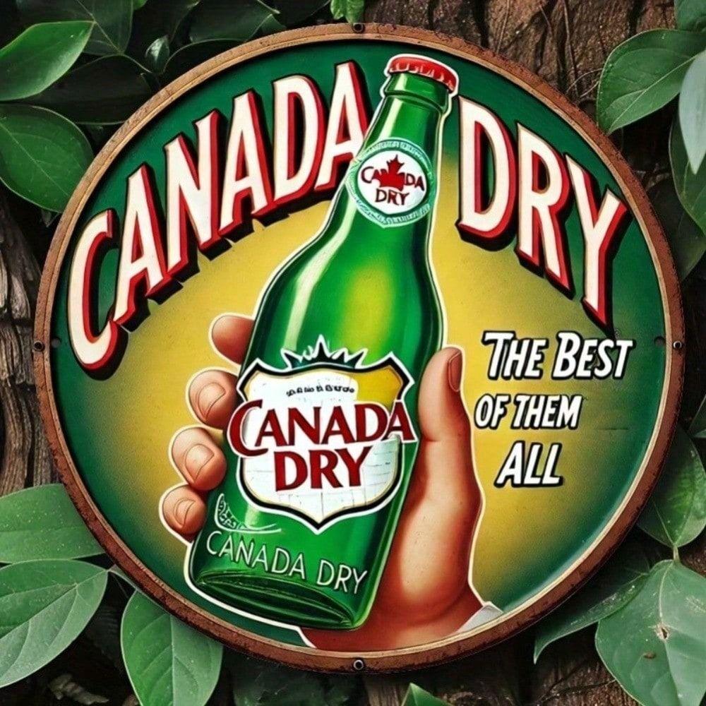 Металлическое Настенное Искусство Винтажная Вывеска Canada Dry 8x12 Дюймов Алюминиевый Ретро Плакат для Бара