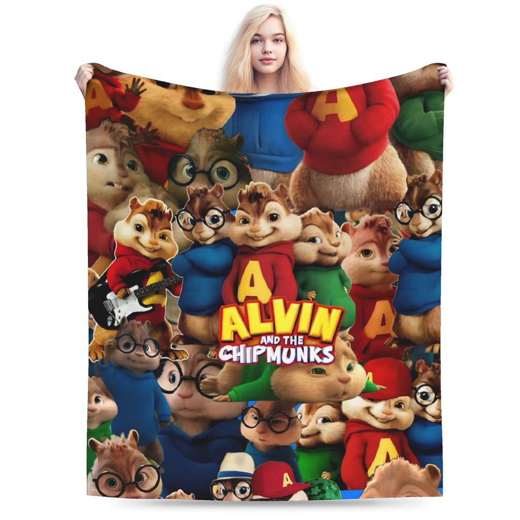 Alvin and the Chipmunks Blanket Cozy Soft Throw Blankets for Couch 50x60 Inch Multisize Plush Thin Quilt