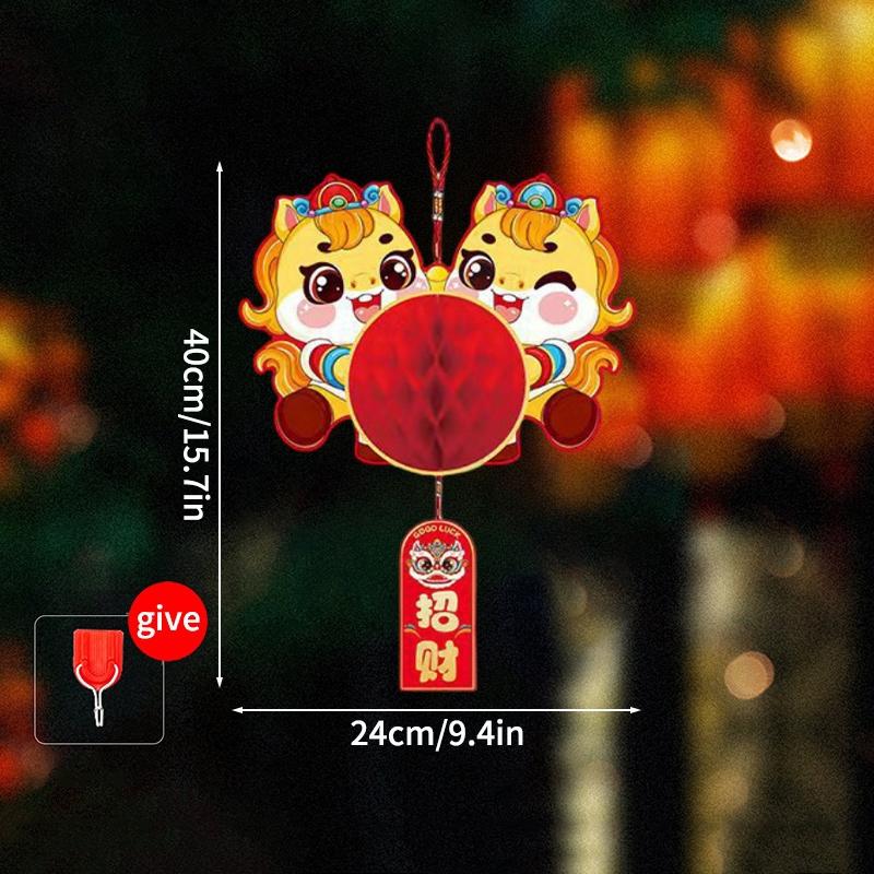 Китайский Новый год Красный бумажный фонарь 2025 Бумажные сотовые фонарики Китайский Праздник Весны Украшение Новогодние подвески