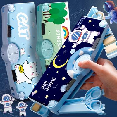 Портативный пенал для карандашей Space Astronavt, милый мультяшный детский многофункциональный канцелярский ящик, автоматическая коробка для хранения, школьный подарок