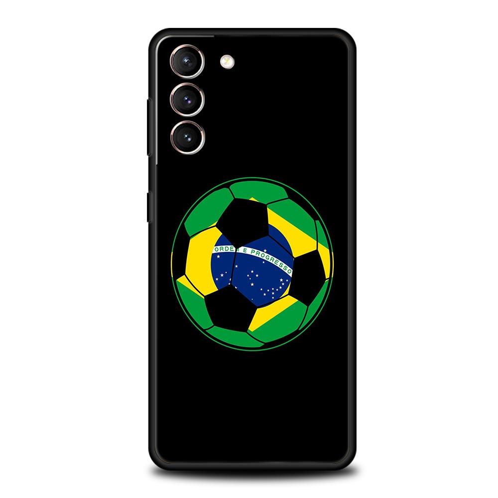 Чехол для телефона с футбольным флагом Бразилии для Samsung Galaxy S23 S22 S21 S20 FE Ultra 5G S10 S10E S9 S8 Plus 10 20, мягкий чехол