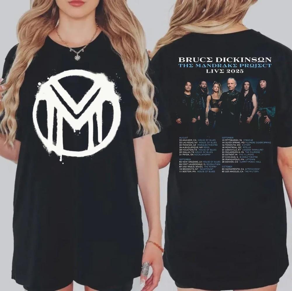 Bruce Dickinson The Mandrake Project Live 2025 North American Tour Dates T-Shirt Unisex T-Shirt