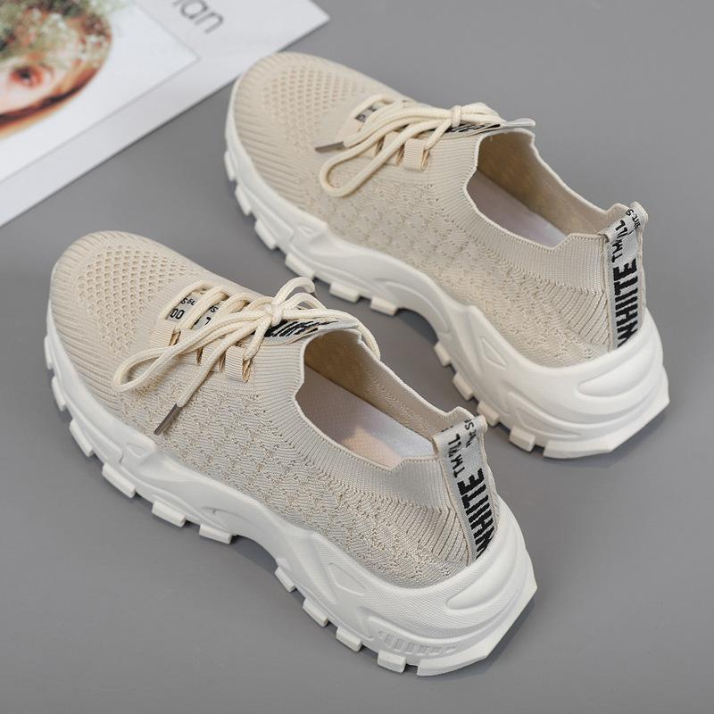 Spring and Autumn Women's Thick-soled Breathable Sports Shoes, Youth Trend Female Student Shoes, New Korean Version of Female Trendy Shoes