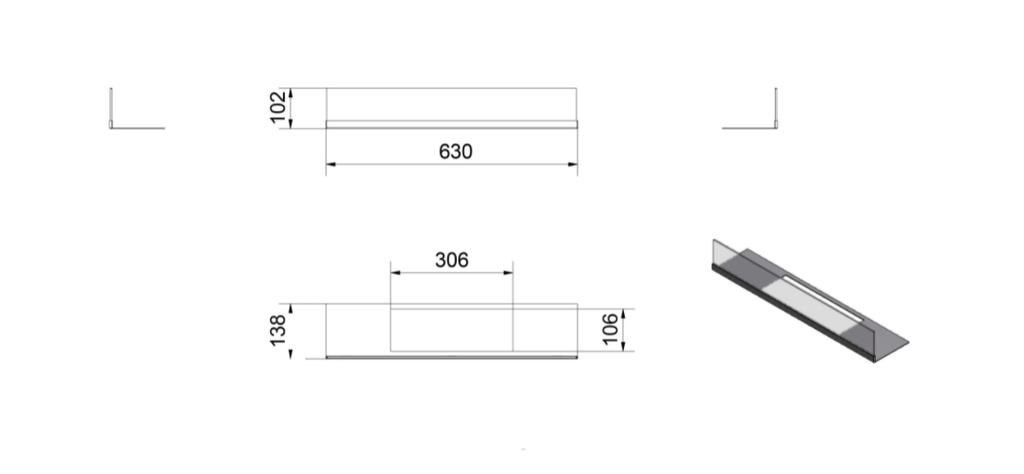 Wall Mounted Bioethanol Fireplace DELTA2 TÜV Set