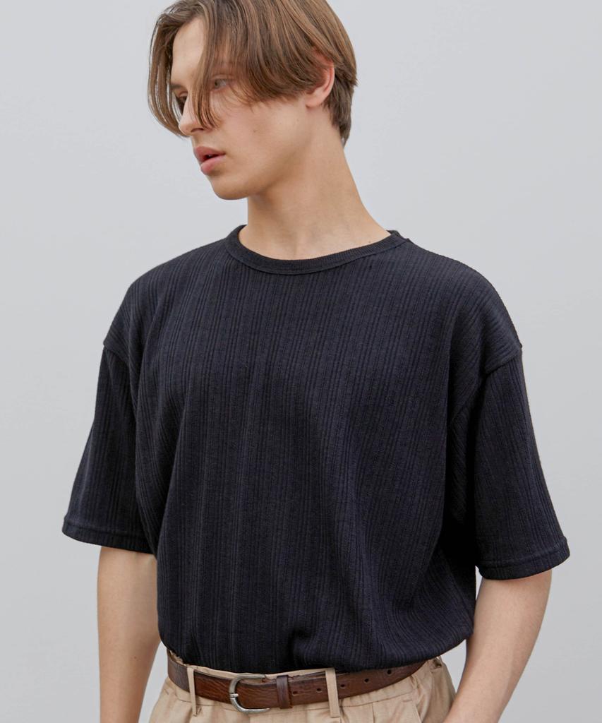 Triple Sense Crochet Knit T-Shirt_Blue