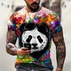 New Fun Animal Panda Pattern Men's T-Shirt Printed T-Shirt Fashion Round Neck Plus Size Short Sleeve Personalized Men's T-Shirts