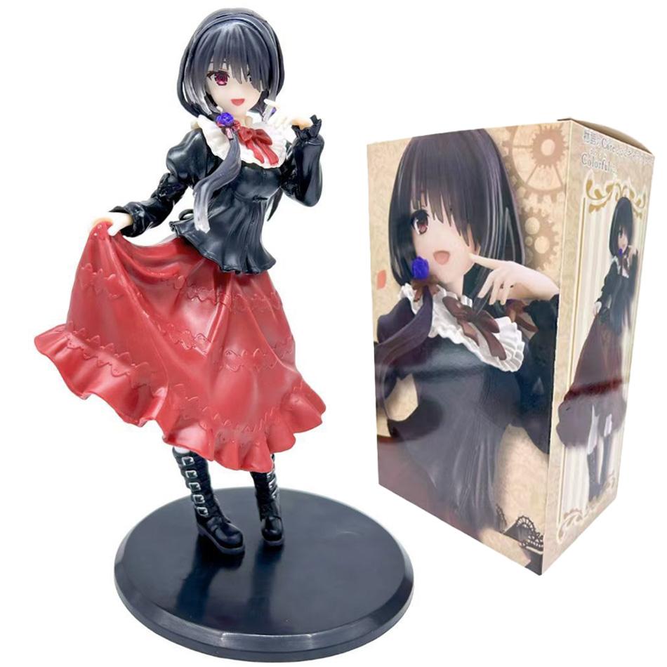 Горячая Фигурка Аниме Date A Live Токисаки Куруми Милая Девушка Модель Игрушка ПВХ Красное Платье Наряжаться Стоящая Модель Модель Машины Украшения Игрушки