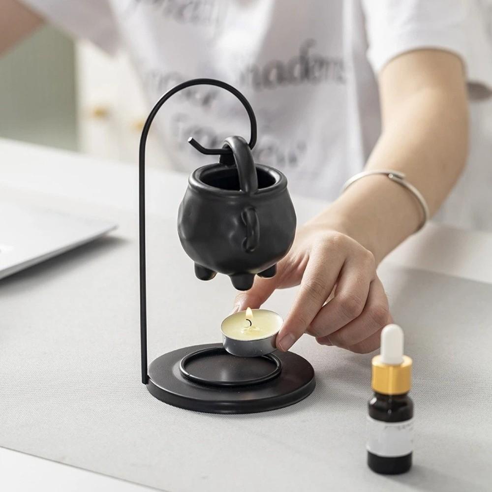 Multi-functional Aromatherapy Burner Decorative Handmade Essential Oil Burner with Iron Hook Ceramic Oil Diffuser Home Decor