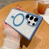 For Samsung Galaxy S25 Ultra Luxury Magsafe Magnetic Matte Frame Transparent Phone Case For Samsung S22 S23 S24FE S25 Plus Cover