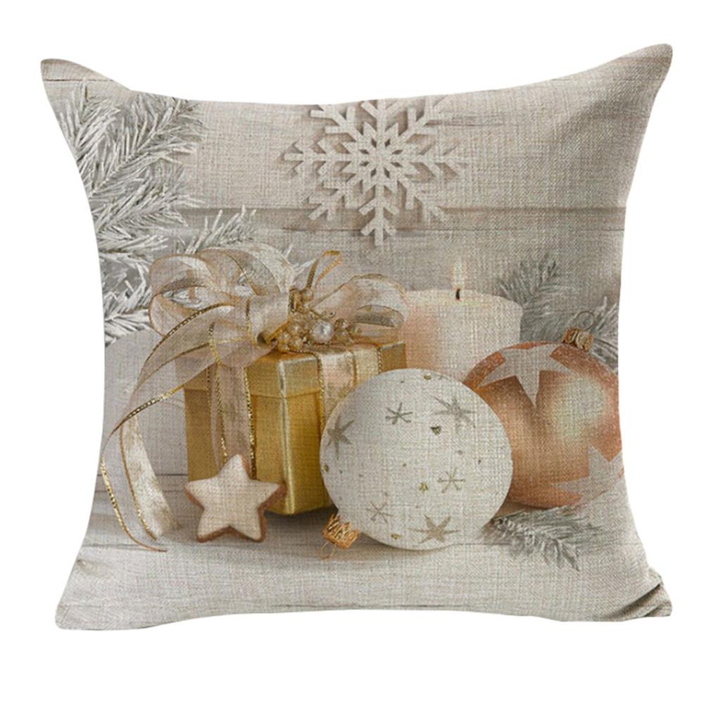 Christmas Pillow Cover Home Decor Sofa Waist Cushion Cover Pillowcase 45x45cm