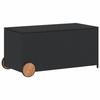 Boîte de rangement de jardin et roues noir 190L résine tressée