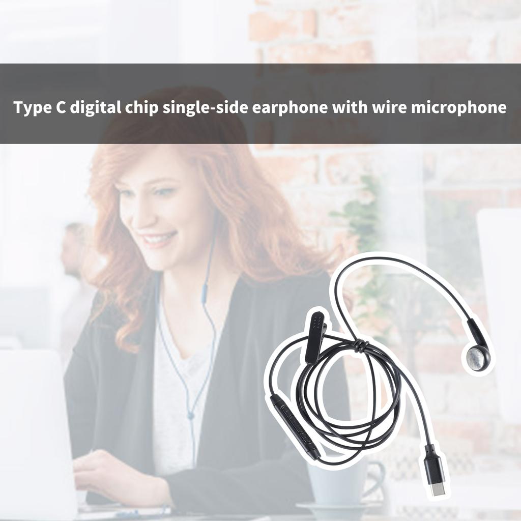 USB Type C Наушники Одиночные вкладыши Боковые вкладыши С Микрофоном Стерео Звук Усиленный Шнур Для Мобильного Телефона Type C