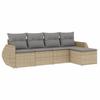 VidaXL Salon de Jardin avec Coussins 5 pcs, Canapés de Terrasse, Ensemble de Meubles de Patio, Mobilier d'Extérieur, Beige 3253626