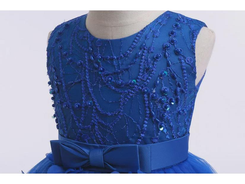 Платье для девочек из пушистой пряжи Cross-Border с бусинами и бантом