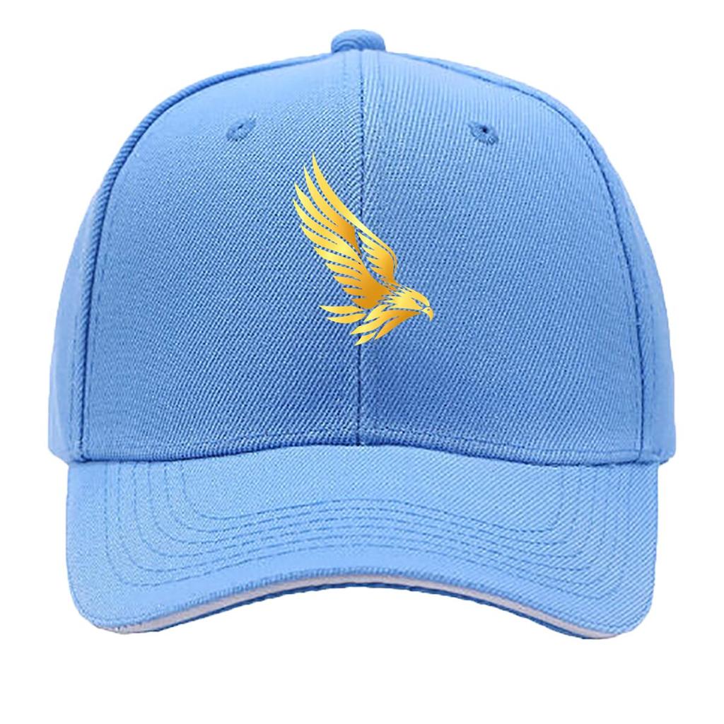 Golden Soaring Raptor Silhouette Emb Sandwich Baseball Cap Sun Cap Outdoor Workouts Hat