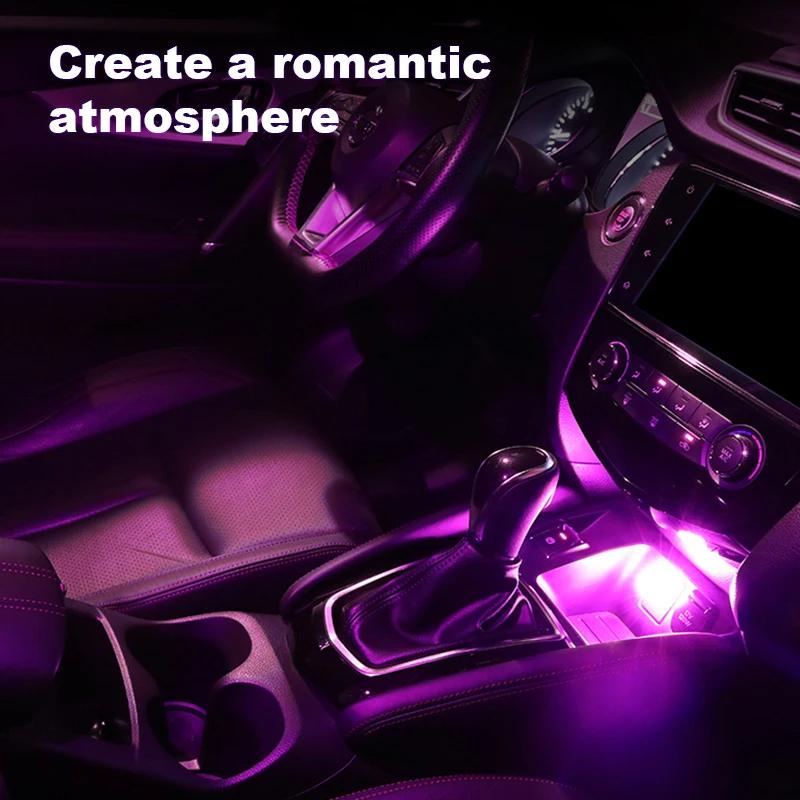 Мини USB автомобильный светодиодный атмосферный автоматический фонарь для ночника неоновый светильник для салона аварийный светильник для зарядки мобильного компьютера книжный светильник