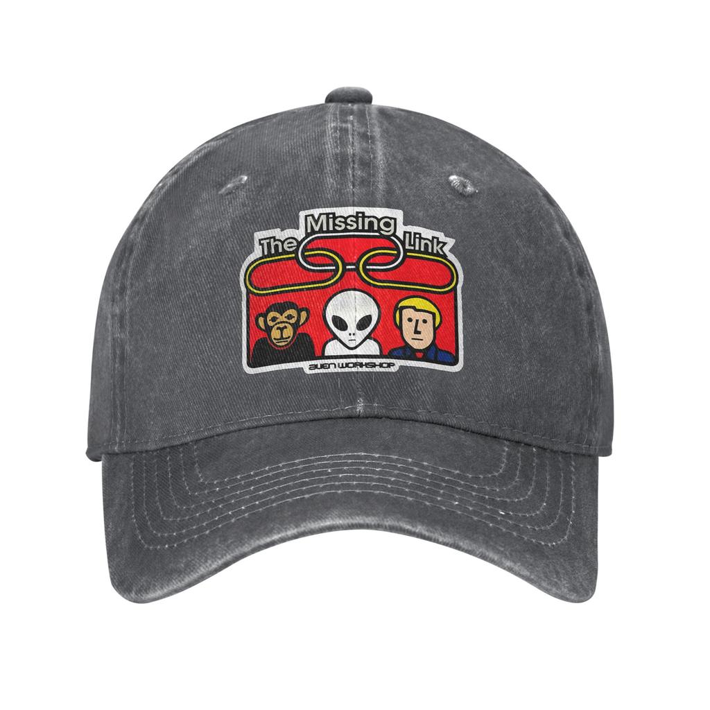 Alien Workshop Link American Retro Baseball cap Fine WorkUnisexship Literary Style Distressed Denim Hat
