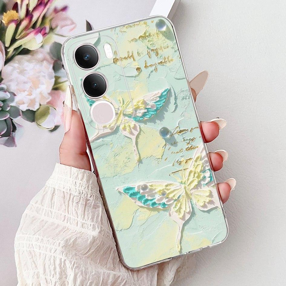 Silicone Case For Vivo Y19s V2419 Cover Lovely Cat Butterfly Cartoon Soft Back Protective Shell For Vivo Y19s 4G Y 19s TPU Coque