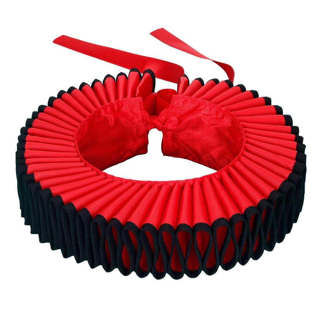 Винтажный воротник с оборками, съемный накладной воротник для женщин и мужчин, контрастная черная окантовка, клоунский чокер, воротник-ошейник с рюшами для косплея