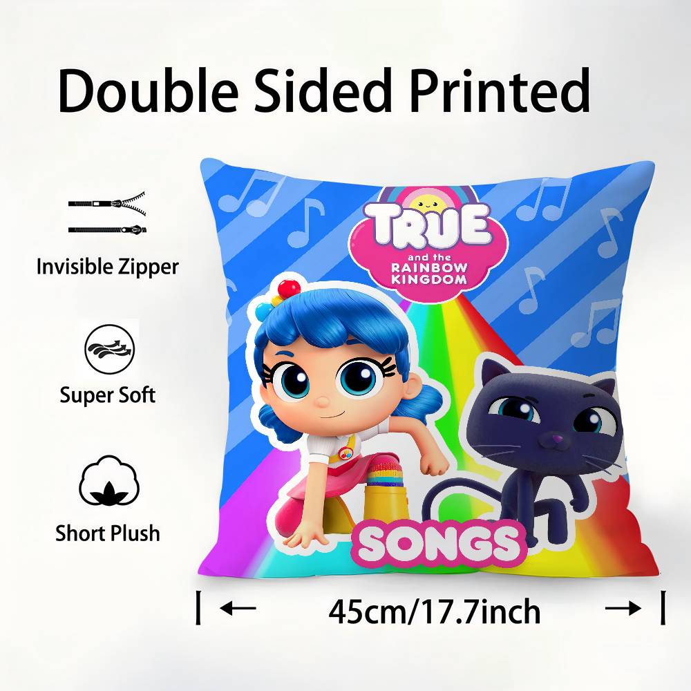 Наволочка для подушки Т-Истинная и Королевство Радуги, квадратная, двусторонняя печать, чехол для подушки для дивана, домашнего декора спальни, подарок