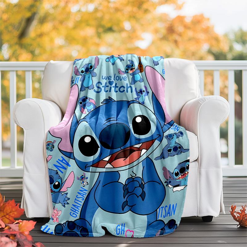 1pc S-Stitch2 Theme Blanket - Digital Print, Polyester, Cozy for All Seasons, Perfect for Outdoor, and Travel