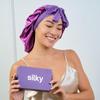 Women's Reversible Double-Layer Satin Nightcap with Ribbon - High Elasticity Round Hat for Hair Protection