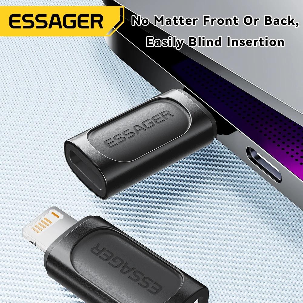 Essager Адаптер Lighting To Type C OTG USB Type C To Lighting PD 20 Вт Быстрая зарядка для iPhone 15 14 13 12 Pro Max ios Converter