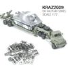 1/72 Ukraine KRAZ-260B Semi-Trailer Tractor Military Vehicle Toy Building Blocks Car Assembly Model Kit Gift DIY Army