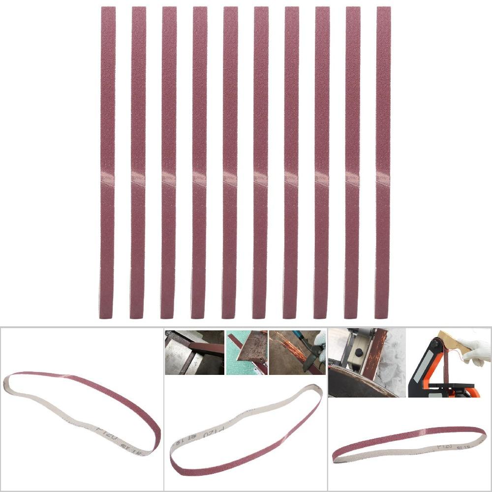 10pcs 3/8 x 21 Inch Abrasive Bands 533 x 9mm Sandpaper Sander Belts Metal Grinding