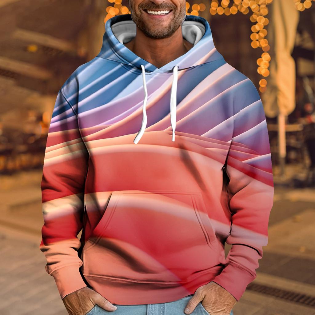 Men's Loose Printed Hooded Sweatshirt Men's Casual Fashion Sports Sweatshirt