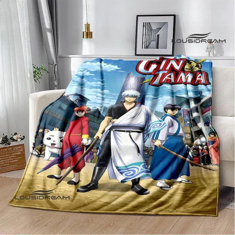 GINTAMA Мультяшные принтованные одеяла Плед для пикника Теплые фланелевые одеяла Постельное белье для дома Одеяла для кроватей Подарок на день рождения