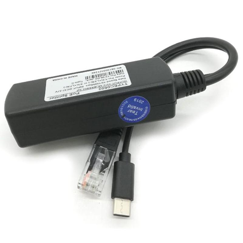 Type-C Poe Splitter Usb 48V To 5V Power Over Ethernet 802.3Af For Raspberry