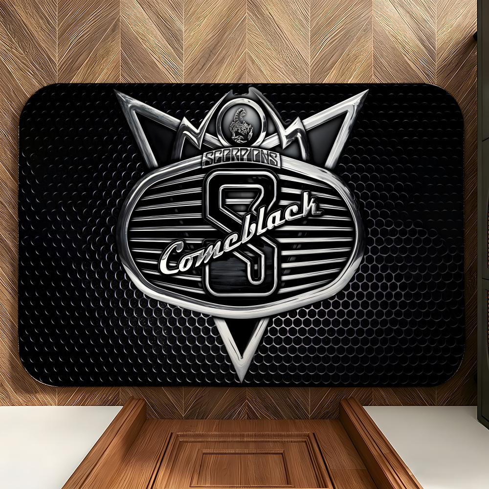 Music S-Scorpions Floor Mat Soft Flannel Entrance Door Mat Non Slip Absorbent Bathroom Bedroom Floor Rug