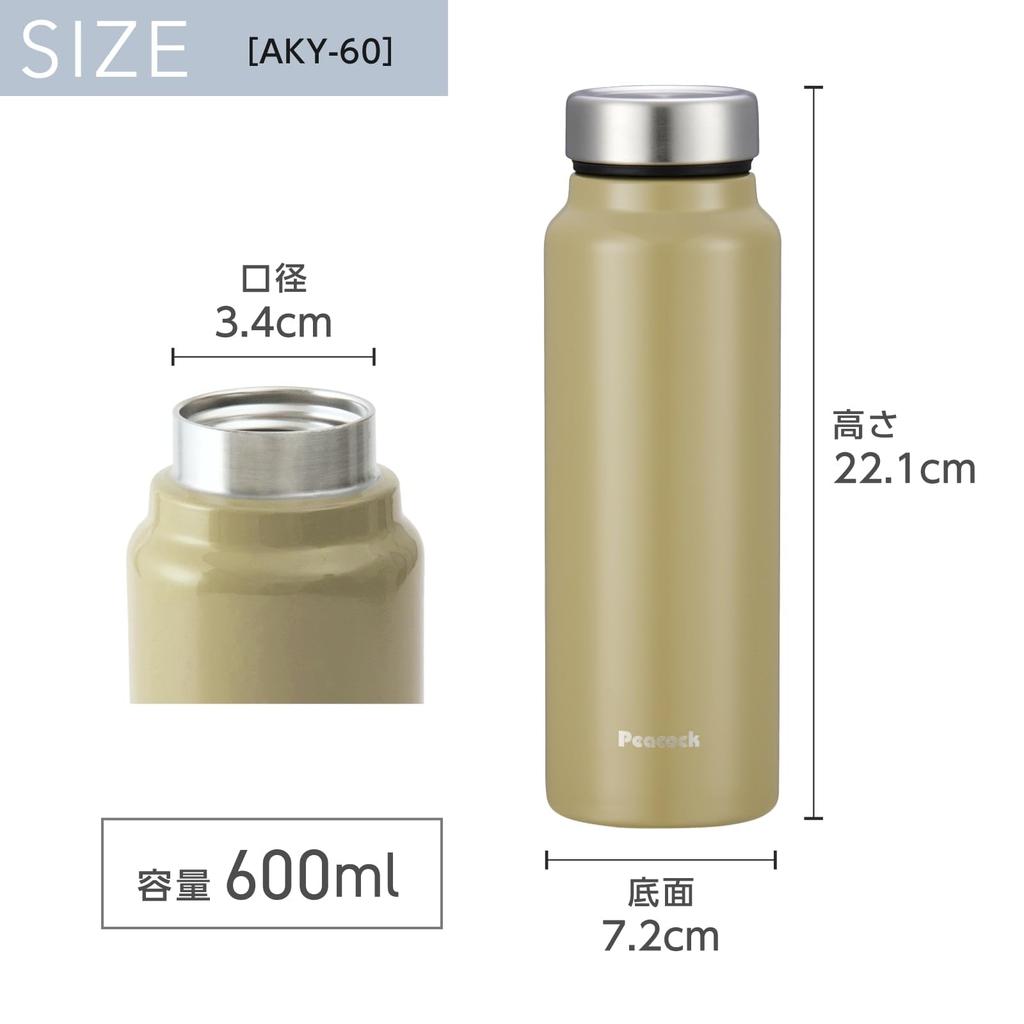 A Delicious Temperature for a Long Peacock Thermos Industry Water Bottle 600ml Web Exclusive Color Sand Water Bottle Large Capacity My Bottle Easy To