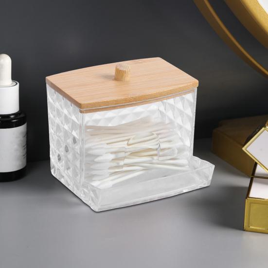 Коробка для хранения ватных палочек, держатель ватных шариков, прозрачный пылезащитный, большой емкости, зубочистки, диспенсер для зубной нити, футляр для хранения