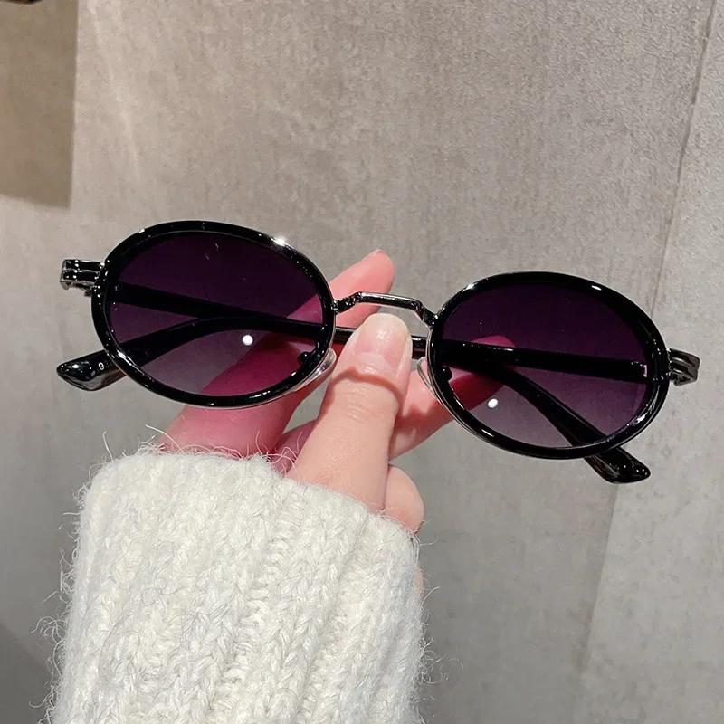 New Retro Fashion Oval Metal Sunglasses Outdoor UV Sun Shades Eye Protection Goggles Women Men Small Frame Sun Glasses