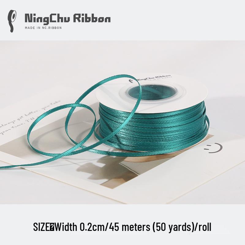 Двусторонняя атласная лента 2 мм для закладки, свадебных бантов и подарочной упаковки
