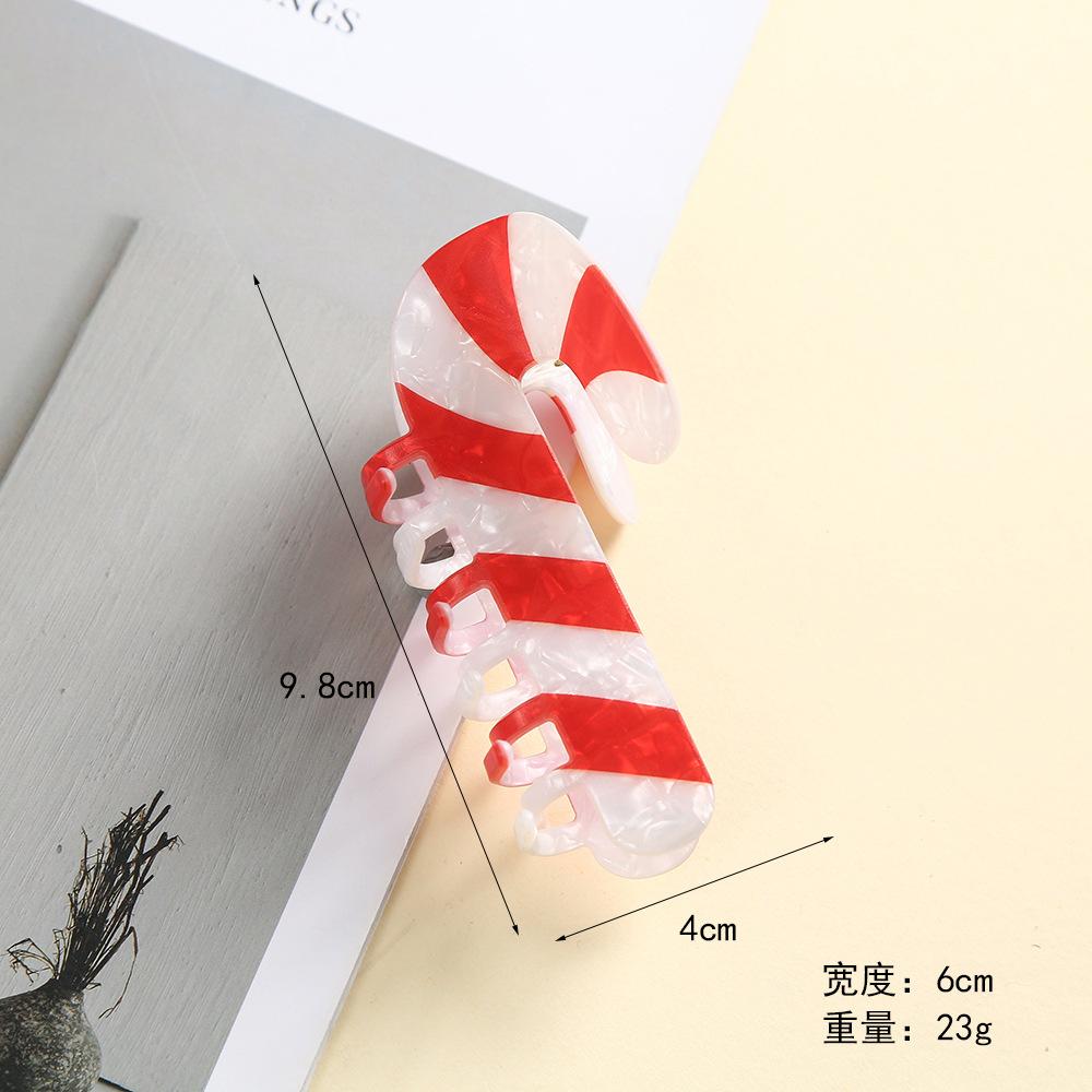 Рождественская мультяшная заколка для волос в виде пряничного человечка, рождественская леденцовая трость, простая заколка-краб, универсальная повязка для волос для通勤, аксессуар для волос
