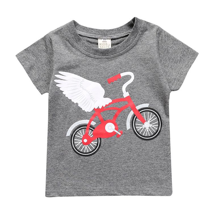 100% Cotton Baby Short Sleeve T-Shirt for Boys and Girls Summer Printed Top