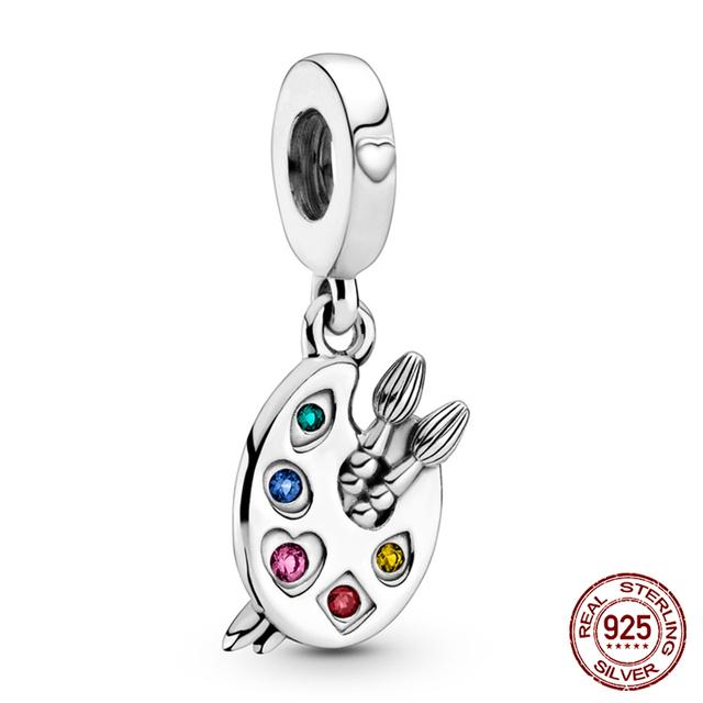 Новые туфли из серебра 925 пробы с сердечком на высоком каблуке с изображением животных, бусины, подходят для браслета-подвески, женские модные ювелирные изделия, изготовление