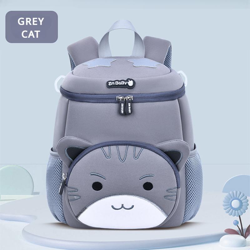 Autumn Winter New Kindergarten Schoolbag Three-dimensional Cartoon Lion Cat SBR Waterproof Satchel Lightweight Bucket Backpack for Boy 1-6 Years Old