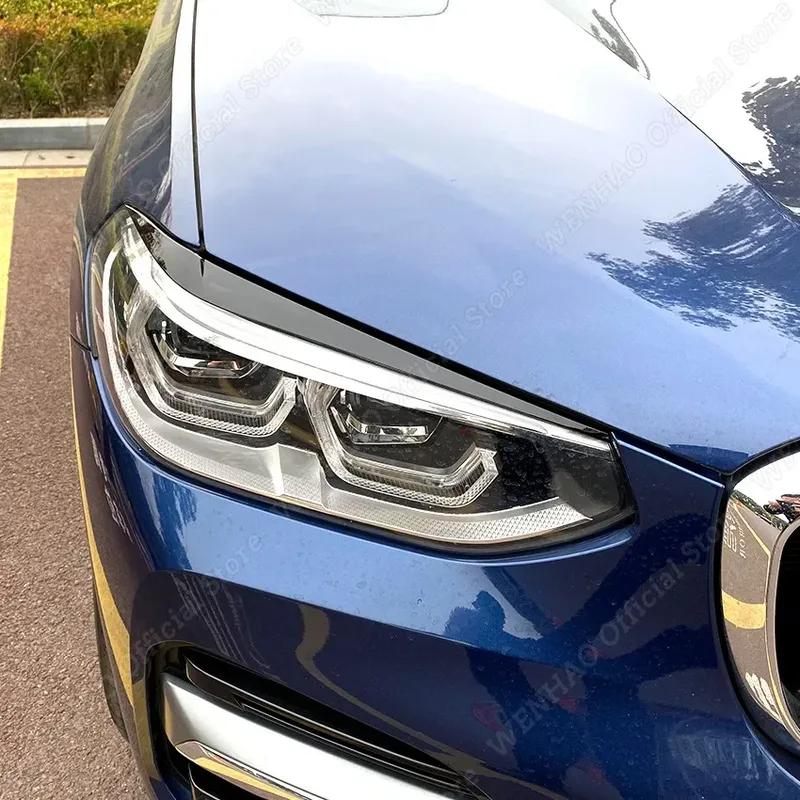 2pcs Gloss Black Headlight Eyebrows for BMW X4 X3 G01 G02 2018 2019 2020 2021 Car Headlight Eyelids Lids ABS Plastic Accessories