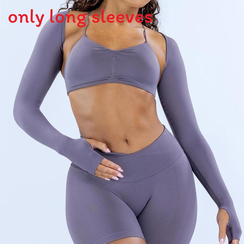 Seamless Yoga Long Sleeve Scarf Set For Women With Breathable Knit Fabric For Fitness And Running