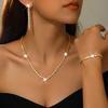 Fashion Lead-Free Brass Jewelry Sets Shiny Diamond Rhinestone Tennis Bracelet Earrings Necklaces for Women Anniversary Set