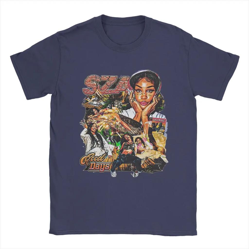 Мужская футболка SZA Good Days, забавные футболки с коротким рукавом и круглым вырезом, 100% хлопок, графические принтованные топы