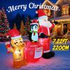 7.22FT Inflatable Santa Penguin Gingerbread Man Set Toy Xmas Yard Decoration Festive Gift LED Christmas Supplies Home Ornament